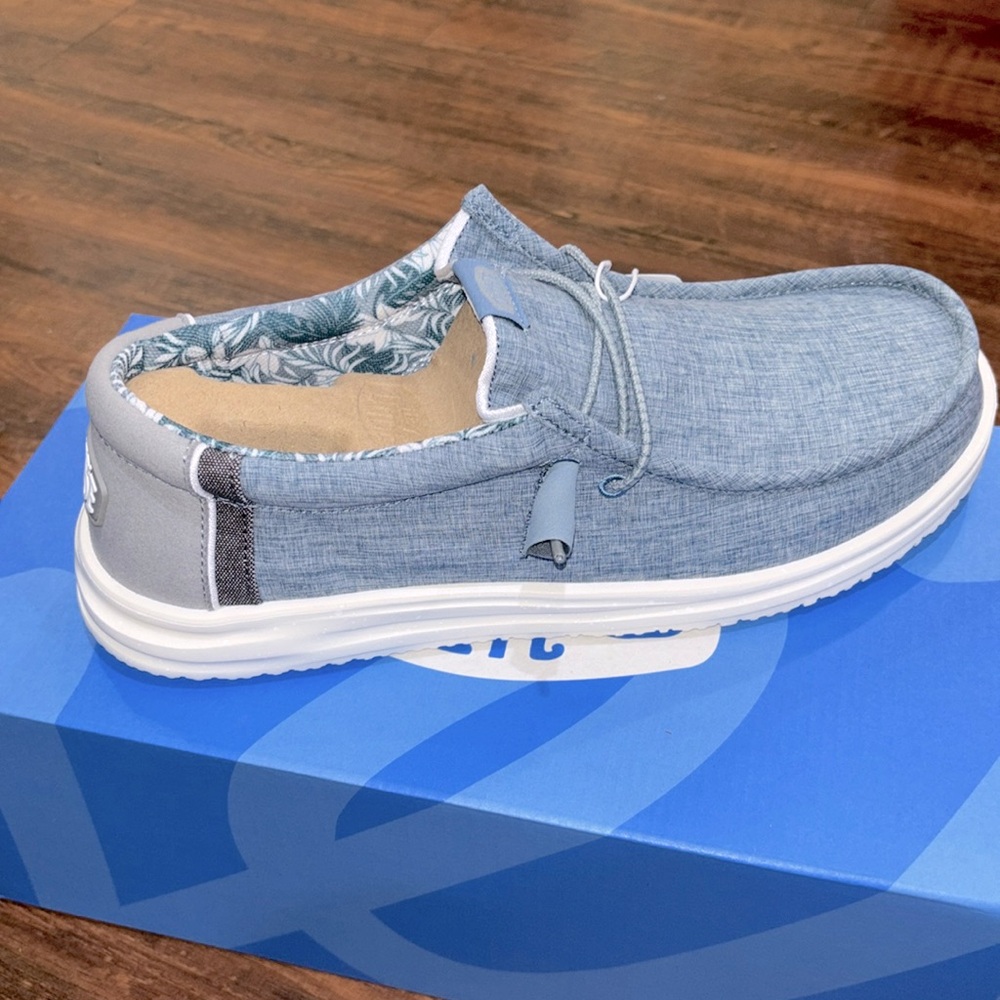 hey dude blue slip on
